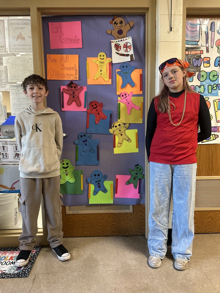 Students decorating doors