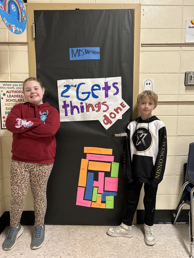 Students decorating doors