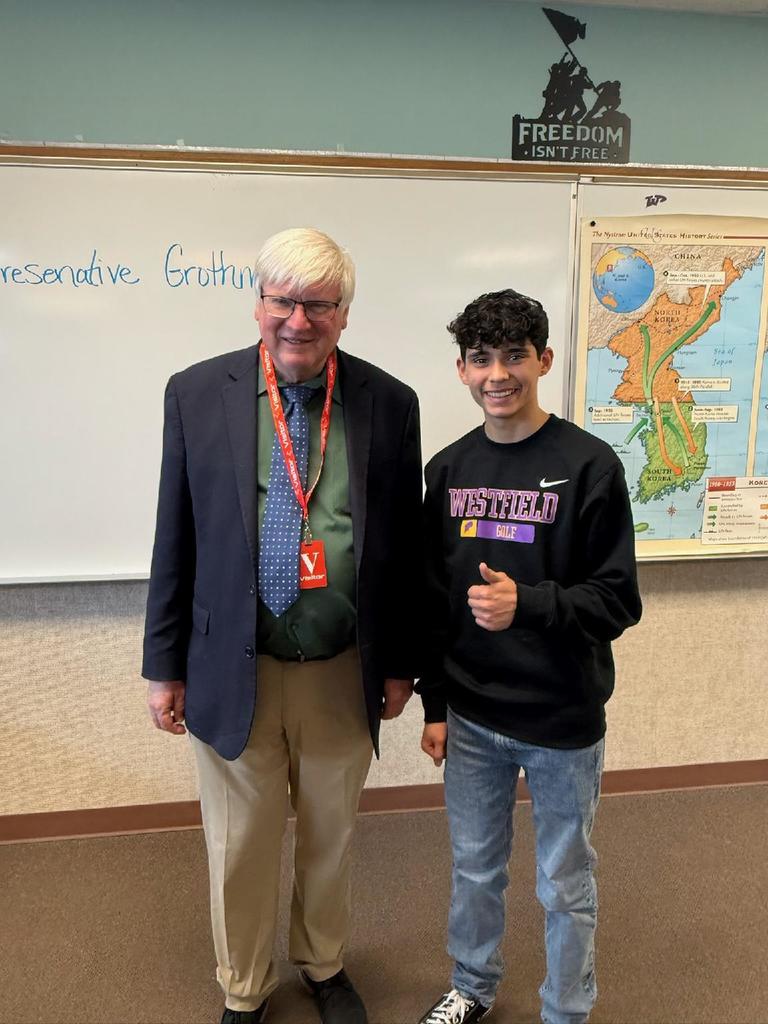 U.S. Representative Glenn Grothman visits students