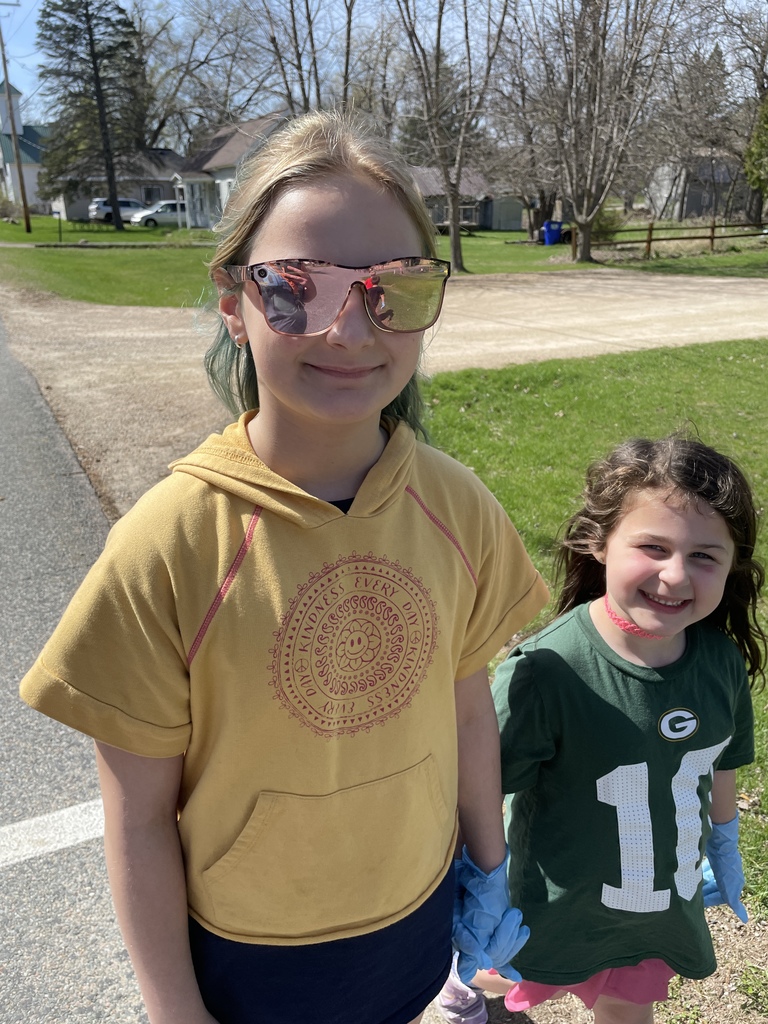 CES students picking up trash on Earth Day #pioneers