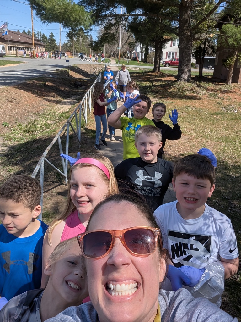 CES students picking up trash on Earth Day #pioneers