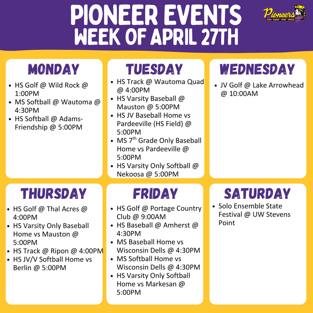 Week's Events