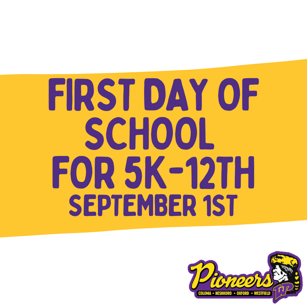 First Day of School for 5k-12th Grade