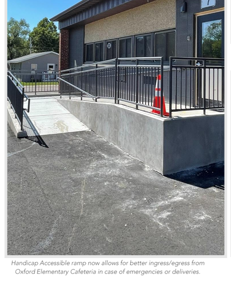 Handicap accessible ramp now allows for better ingress/egress at OES elementary.