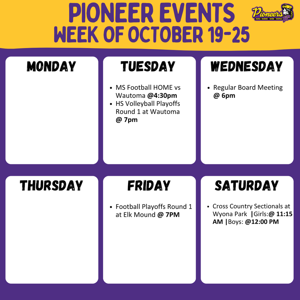 Week of October 19th Events