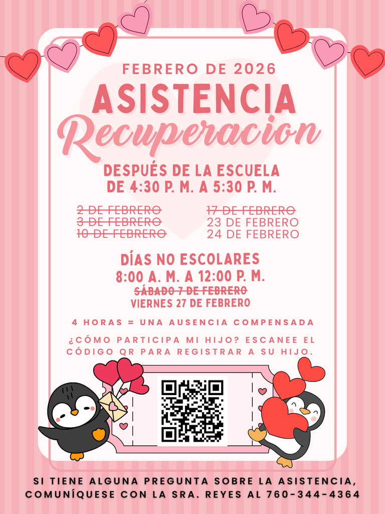 February Attendance Recovery Spanish