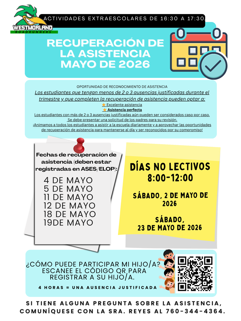 May Attendance Recovery Spanish
