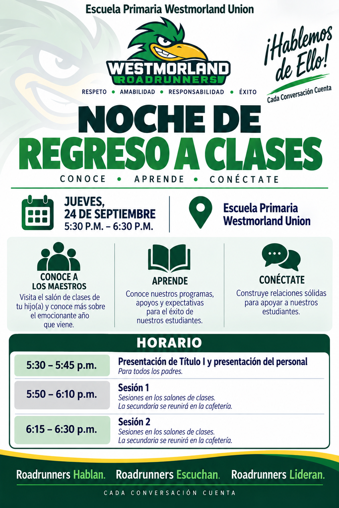 26-27 Back to School Night Flyer Spanish