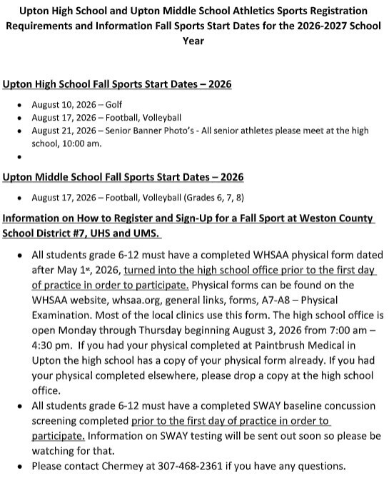 Back to school info