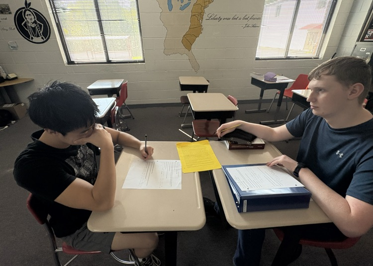 students at work