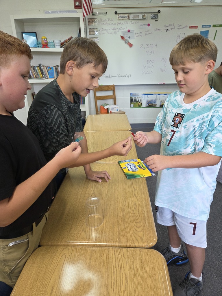 Fourth grade enjoyed working together to "Save Fred" during science.