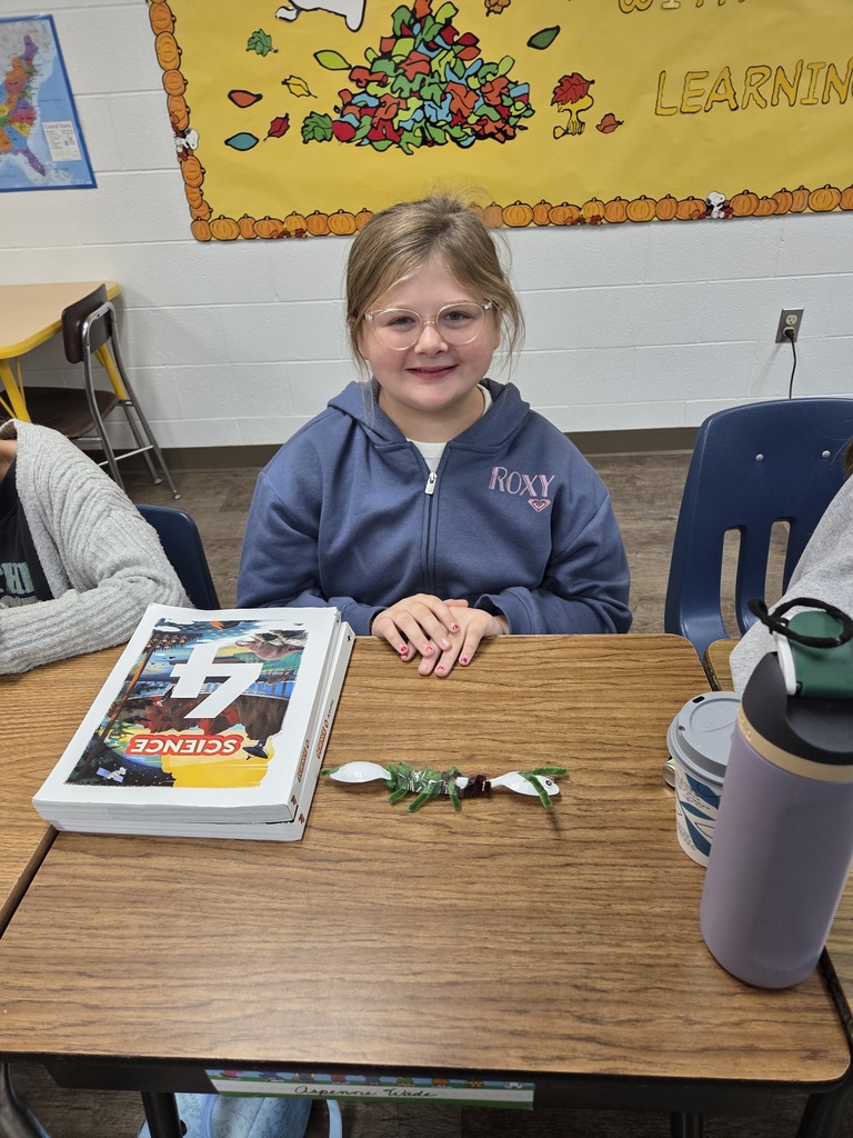4th graders showing off their arthropods in science.