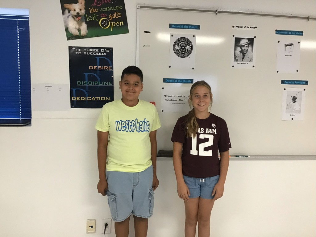 Fifth Grade - Mateo Cabrera and Bella Doskocil