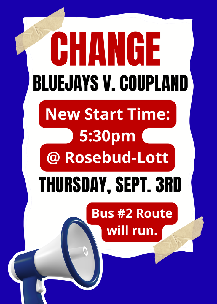 Announcement about time change for football game.