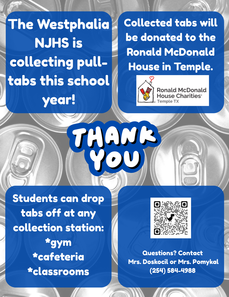 Flyer to announce NJHS members are collecting pull tabs from cans