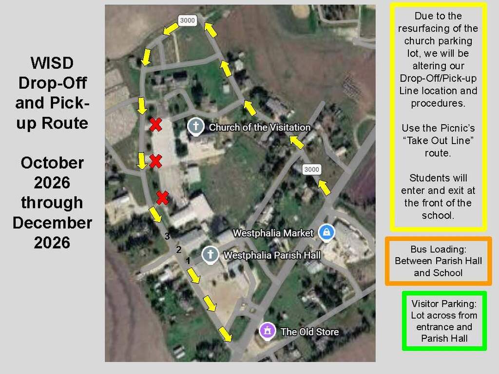 Visual map of the new route for drop-off and pick-up.