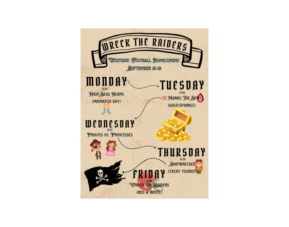 Homecoming Spirit Week – Let’s Wreck the Raiders!