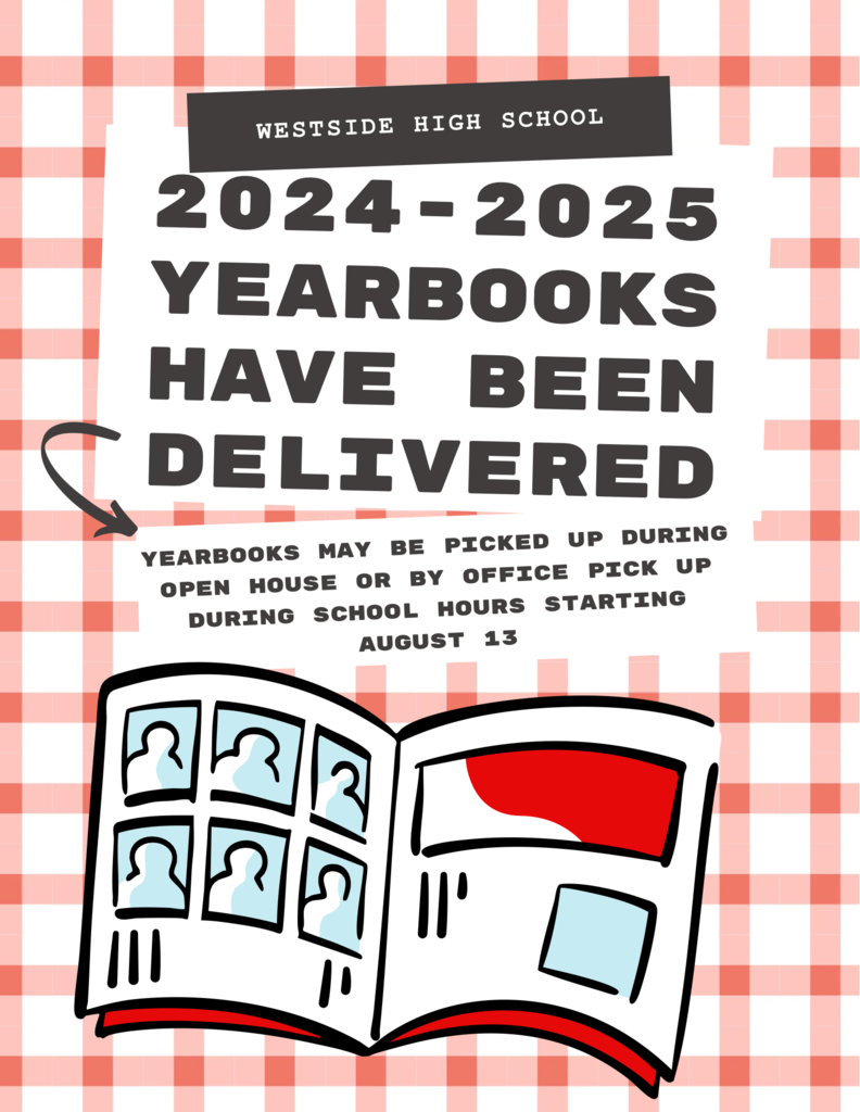 The WHS 2024-2025 yearbooks have been delivered!  🙌🙌  They may be picked up tonight during open house in Mrs. Cureton's room or during school hours starting August 13th.  