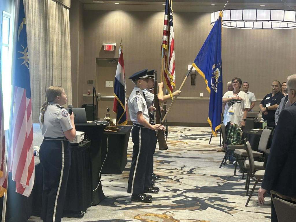 Even during their summer break, our incredible WHS AFROTC cadets stepped up to serve! On Friday, August 8, 2025, they proudly presented the Color Guard at the Kiwanis International District Meeting, held at the Red Wolf Convention Center.  Cadet Tribble led the team as commander, with Cadet Forkum carrying the JROTC flag, and Cadets Lesley and Harbin on rifles. Cadet Bright gave a beautiful performance of the National Anthem.  We are so proud of their professionalism, teamwork, and dedication. Great job, cadets!  ❤️🤍