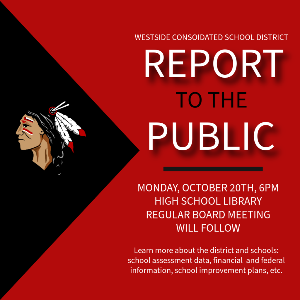 Annual Report to the Public - Monday, October 20th at 6pm. We encourage parents, students, staff, and community members to attend. Your support and involvement make a difference in the success of our schools!