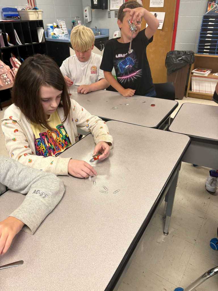 🌟 Science fun in Ms. Dement’s third grade class! 🌟 Earlier this week, Ms. Dement’s third grade class became scientists, testing different objects to discover what magnets attract.  Our Warriors showed curiosity, teamwork, and lots of excitement as they explored science in action!