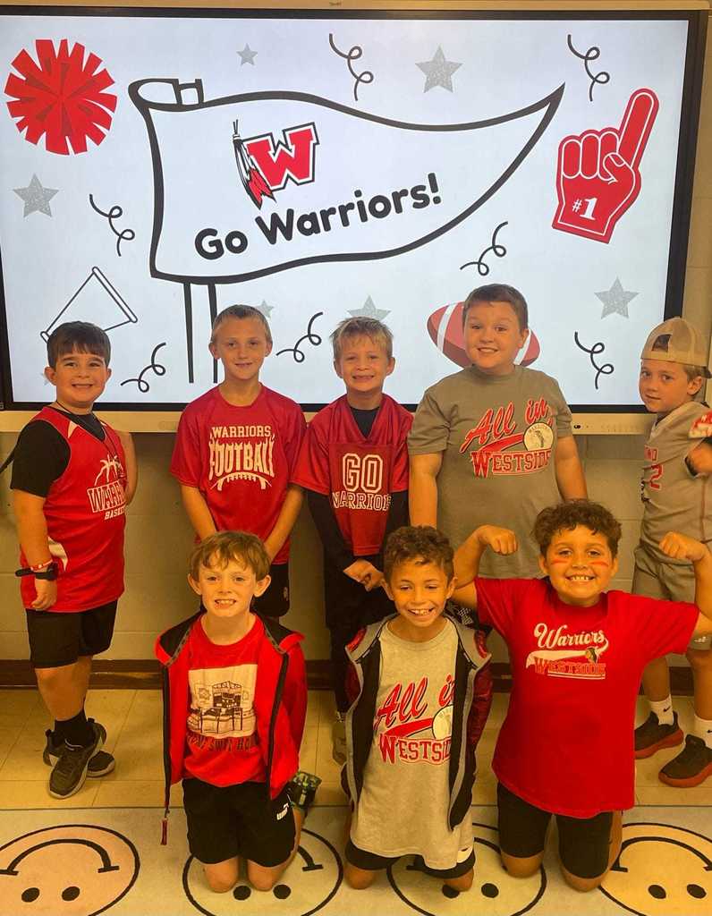 Our Lil Warriors saved the best for last — showing up today in full school colors and filling the halls with  Warrior Spirit! ❤️🤍💪  It’s been an amazing Spirit Week, and we are so proud of the fun, creativity, and pride our students have shown each day.   Great job, Lil Warriors — now let’s carry that energy into tonight’s Homecoming Game and cheer loud for  our Warriors! ❤️🤍❤️🤍❤️🤍❤️🤍❤️🤍