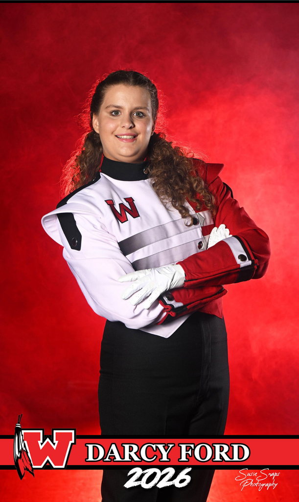 On  Friday, October 3rd, WHS will celebrate our amazing Band Seniors for their dedication, talent, and  Warrior Spirit! ❤️🤍  Seniors & escorts arrive: 6:05 p.m. Ceremony begins: 6:20 p.m.  Let’s fill the stands and show our support as we honor these outstanding seniors who have given so much to the Warrior Band!  🙌🙌  Seniors include: Darcy Ford Kenzlie Woodward Brooklyn Robinson Landon Tribble Lilly Harbin Harlynn Robertson Camdyn Mackey
