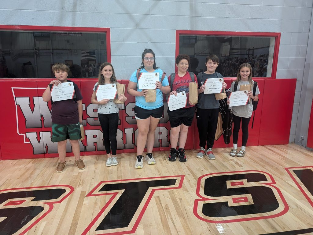 Congratulations to Westside Middle School’s Students of the Month.  These student are going home with a certificate, goody bag, and yard sign!   We are so proud of each and everyone of them!!