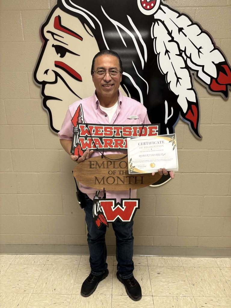 Congratulations to Westside Middle School’s Employees of the Month!   They work hard every day for our students! Licensed-Miss Morgan Red Classified-Mr. Robert Herrera