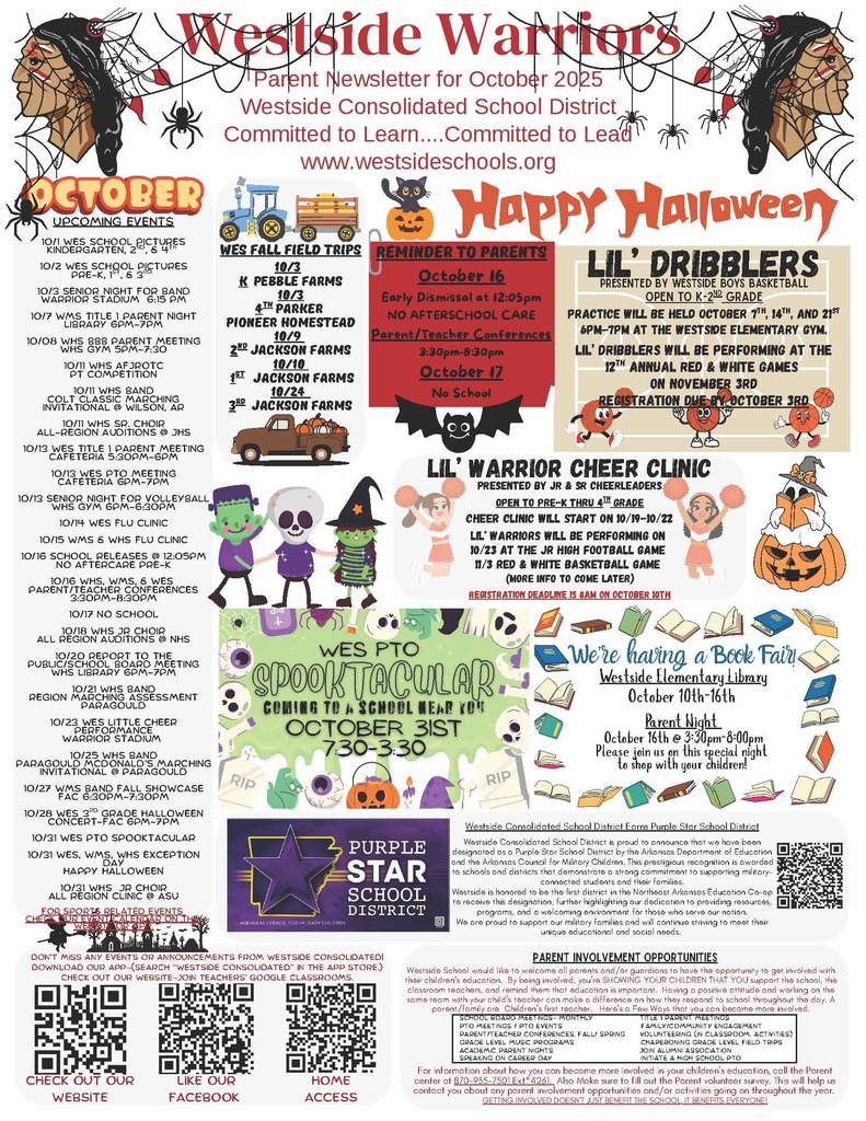 The October Parent Newsletter is here! Stay up to date on upcoming events, important reminders, and all the great things happening at school this month. Check it out below!