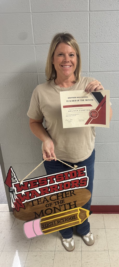 Westside High school employees or the month for September. Licensed Employee- Melissa Cureton Classified Employee- Samantha Bryant