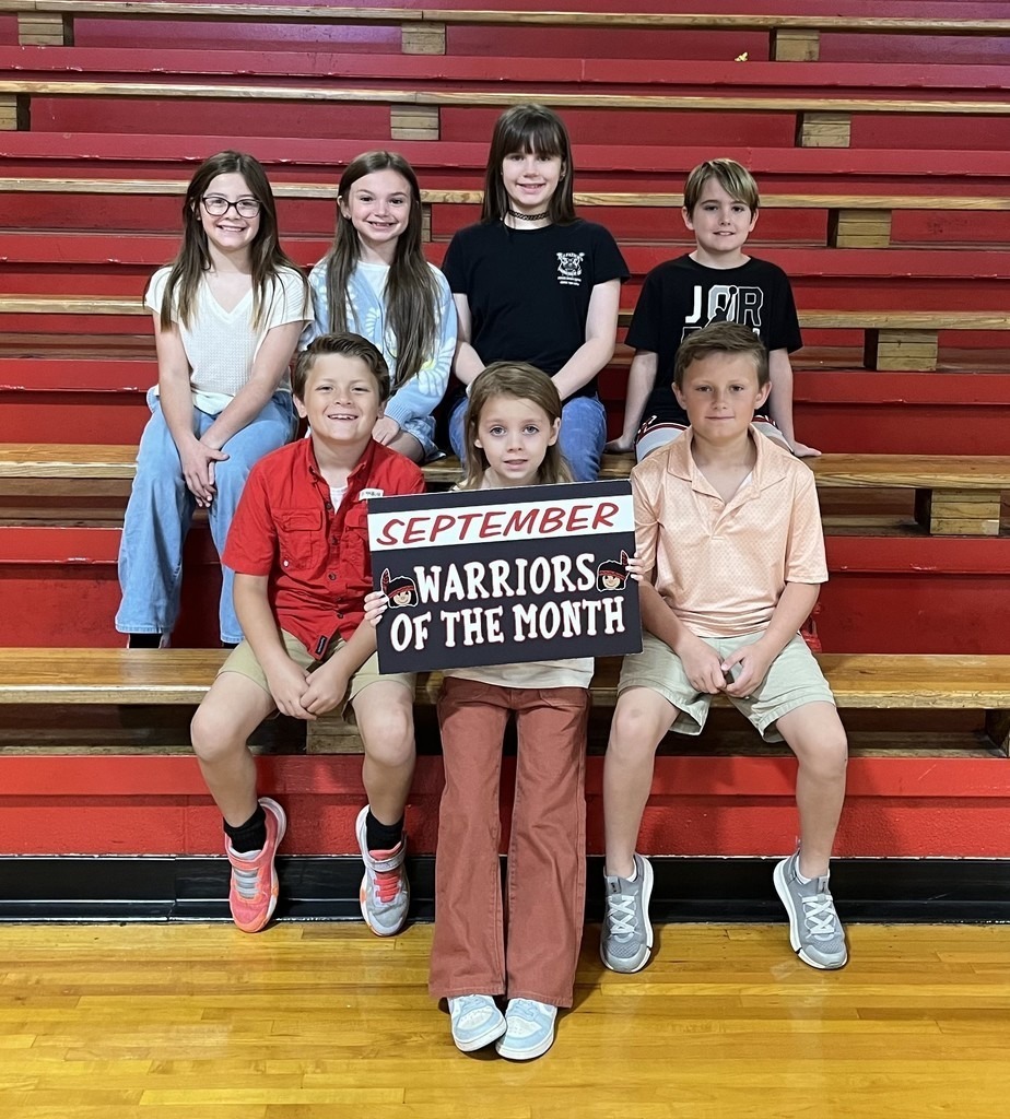 It's time to ANNOUNCE our Warriors of the Month for September! These students were chosen for showing B.O.W Behavior. Congratulations to these students!
