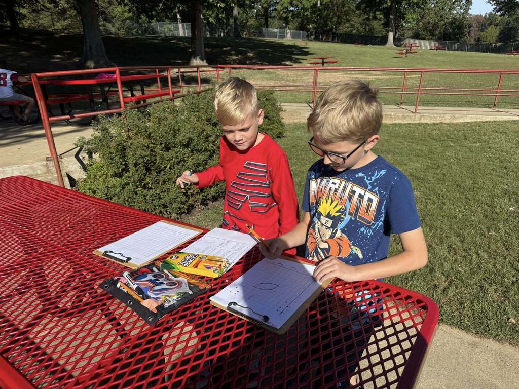 WMS 5th graders have been enjoying the weather outside while learning about coordinate grids!