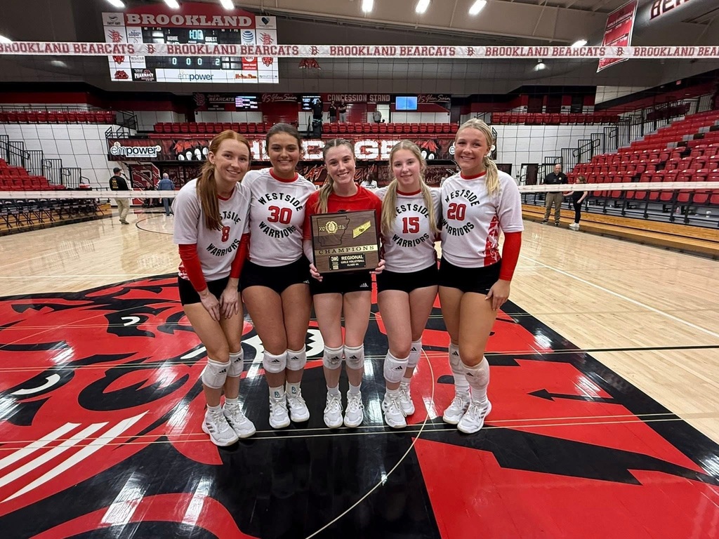 4A East REGIONAL CHAMPS!!! ❤️🤍💪 Warrior Volleyball will play at 4pm next Tuesday against the winner of Huntsville vs Mena!  The State Tournament is being hosted at Wynne High School. 