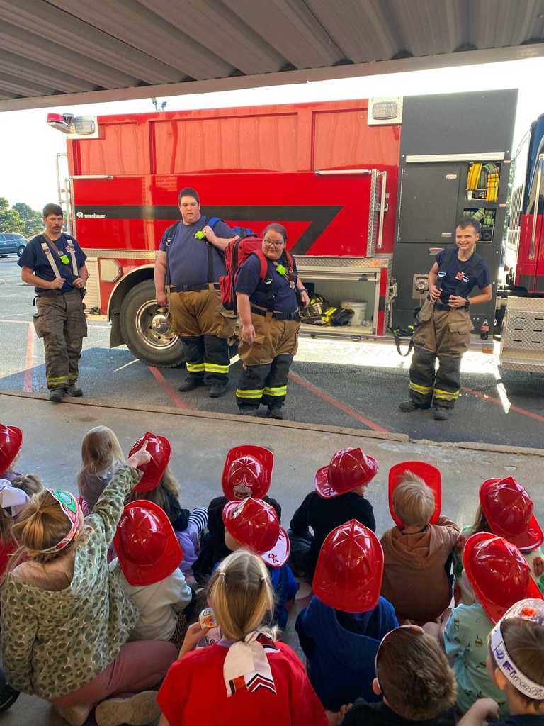 Westside Pre-K enjoyed a visit from the Bono Volunteer Fire Department as part of their Community Helpers unit. Students learned about fire safety and the important role firefighters play in keeping our community safe.  ❤️🤍