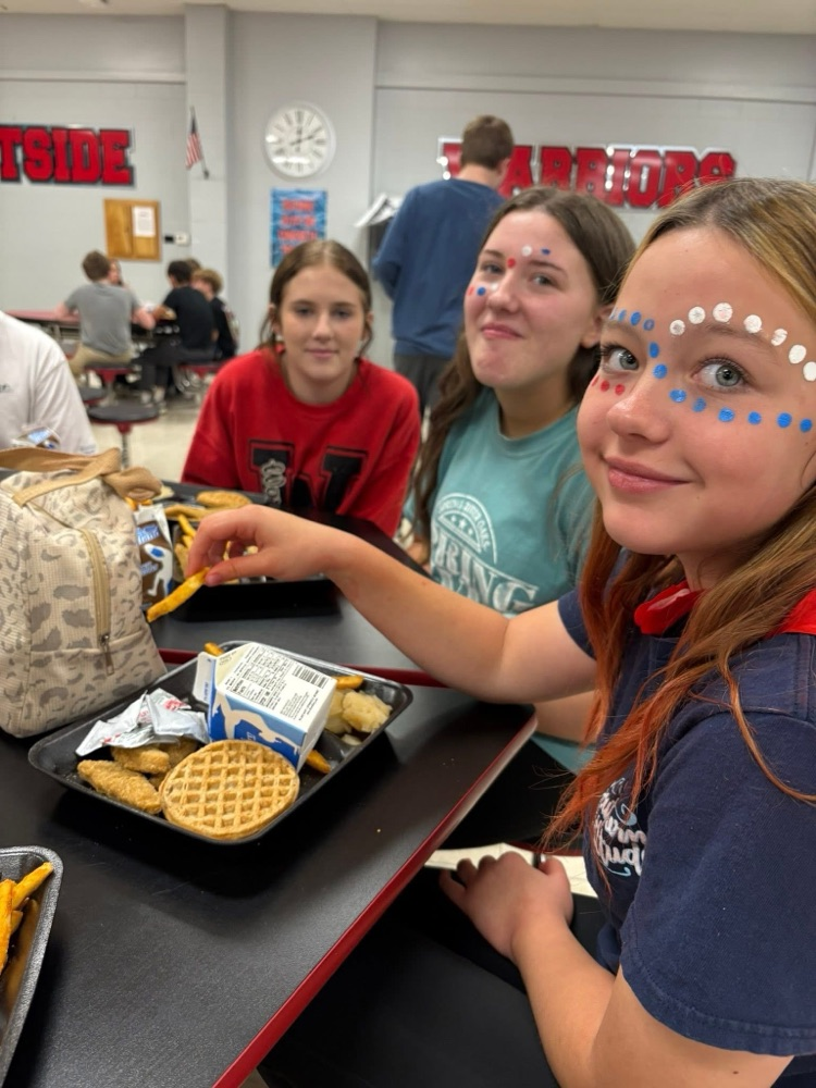 Westside Middle School started off Red Ribbon Week by wearing red, white, and blue!   WMS students are proud to be drug free!