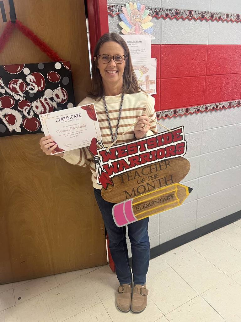 Congratulations to WES Employees of the Month for October! Certified: Deana McArthur Classified: Hallie Miller