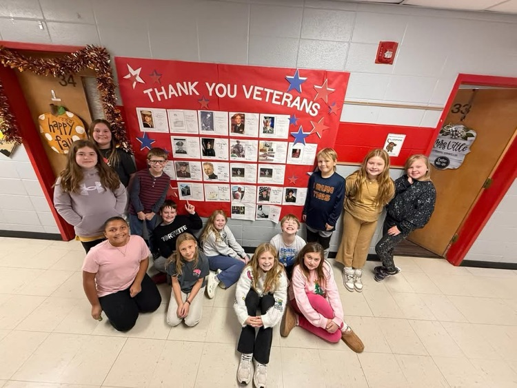 4th grade students honoring veterans