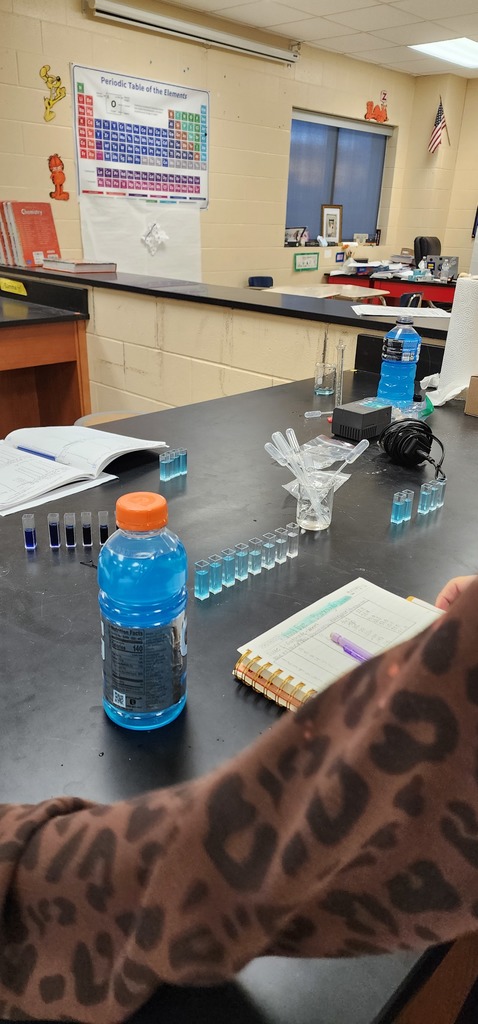 WHS AP Chemistry students put their spectrophotometry skills to the test today! They measured how much light is absorbed by the blue dye in sports drinks and compared Blue Powerade vs. Blue Gatorade. Science + real-world curiosity = a great lab day!