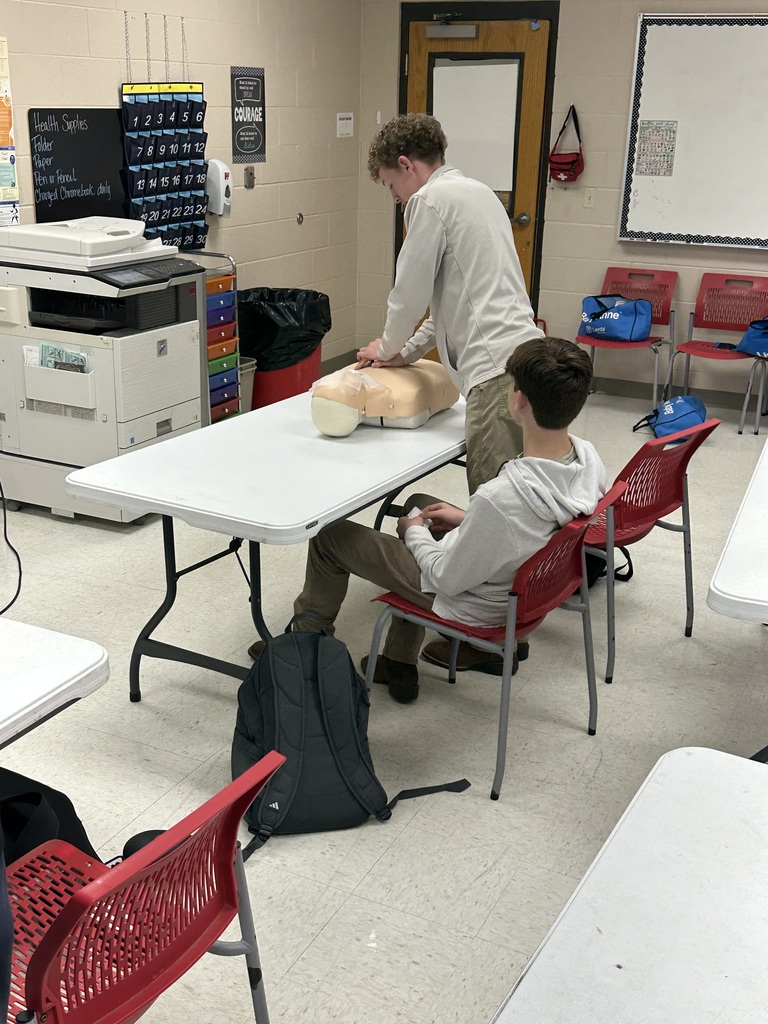 Our 9th grade health classes completed their CPR training this week with Coach Schwarz! We’re proud of these students for gaining such an important, life-saving skill.  ❤️🤍💪