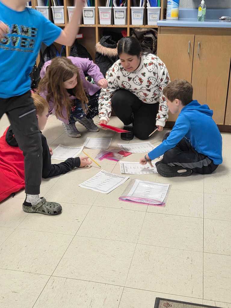 Mrs. Wilson’s fourth graders explored area and perimeter during their math center rotations. These photos capture their focus, teamwork, and excitement for learning!  ❤️🤍