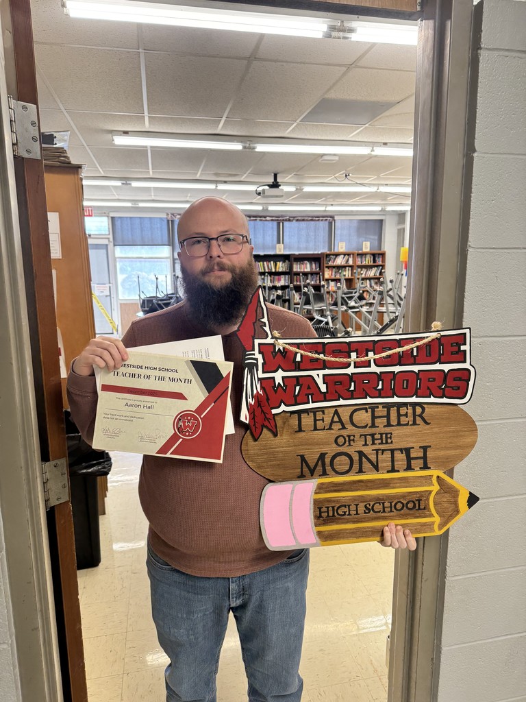 WHS Employees of the month of December!  ❤️🤍 Teacher: Aaron Hall Classified: Alice Whitaker 