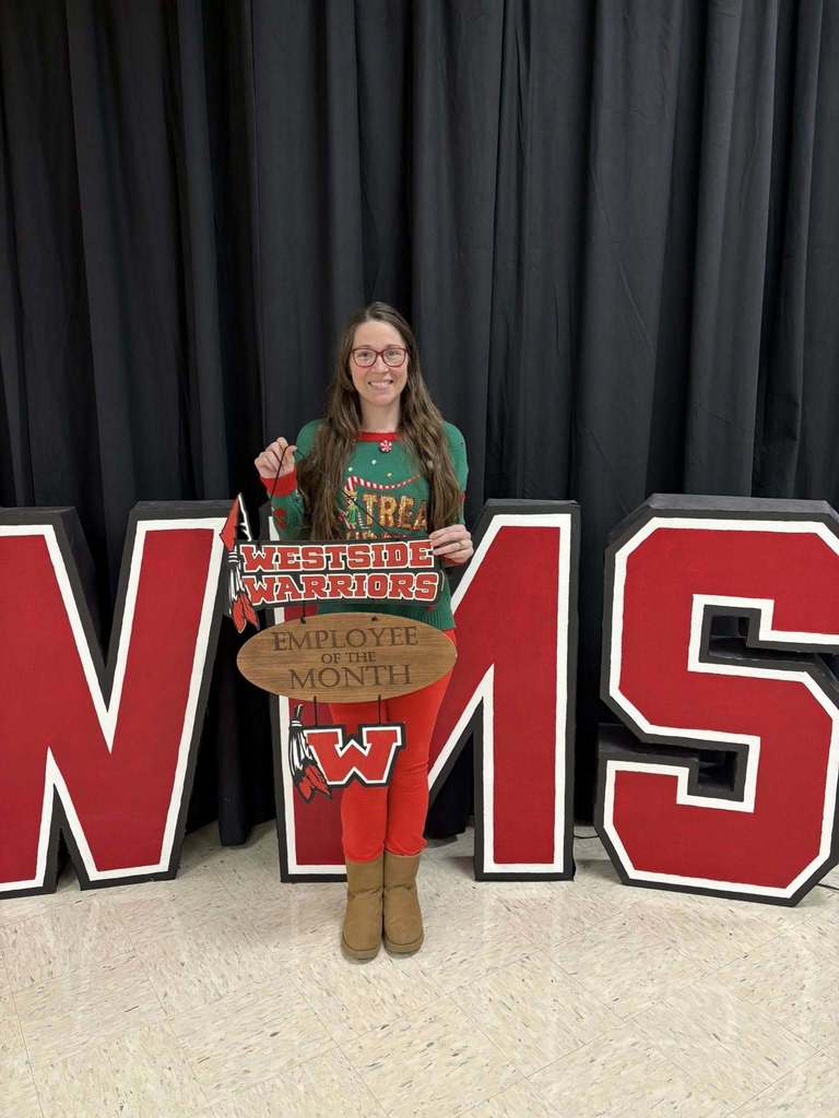 Congratulations to Westside Middle School Employees of the Month for December. Licensed-Lauren Curtis Classified-Karah Privett