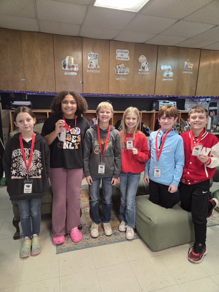 Fourth grade has officially launched a Student Leadership Team! Members include Vaida, McKenzie, Brison, Lucy, Carter, and Kenton.  The team held their first meeting today and is already planning ways to serve their school community. Their goals include greeting elementary students in the mornings, assisting teachers with hallway noise levels, welcoming and guiding new students, and helping with Morning Meeting.  They are off to a great start, and we are proud of their leadership and willingness to help others!