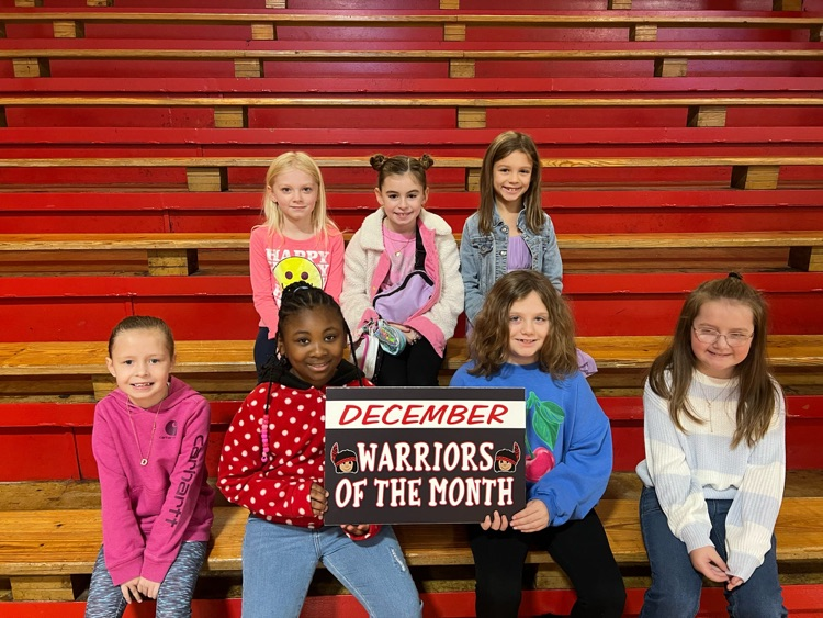 Westside Elementary December Students of the month!   Congratulations, Lil’ Warriors! ❤️🤍