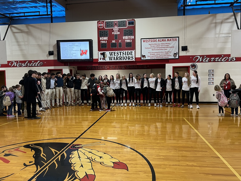 This morning, the WHS Senior Boys and Girls Basketball teams visited Westside Elementary to help lead Morning Meeting! We love seeing our high school students step up as leaders and role models for our younger students.  We love seeing Warriors supporting Warriors ❤️🤍❤️🤍❤️🤍!
