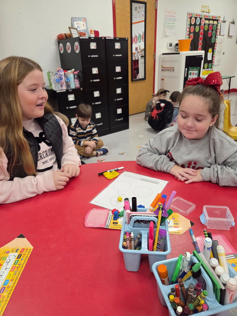 At Westside Elementary this morning, Mrs. Wilson’s 4th grade class visited Mrs. Ally’s kindergarten class to kick off something special! Kindergarten students are beginning to learn about addition and part-part-whole, and our 4th graders were excited to help support their learning.  This is the start of a collaboration between the oldest and youngest students in the building—encouraging our 4th graders to step into leadership roles while giving our kindergarteners a fun and encouraging learning experience.  Mrs. Ally and Mrs. Wilson are doing a wonderful job building a true community of collaborators! ⭐️