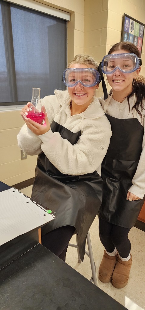 Before the snow days hit, Ms. Crow’s AP Chemistry class was busy in the lab!   Ms. Crow’s AP Chemistry students practiced acid-base titrations last Friday, and the goal was a very specific pale pink.  Hot pink is gorgeous… but it means you missed the endpoint! 