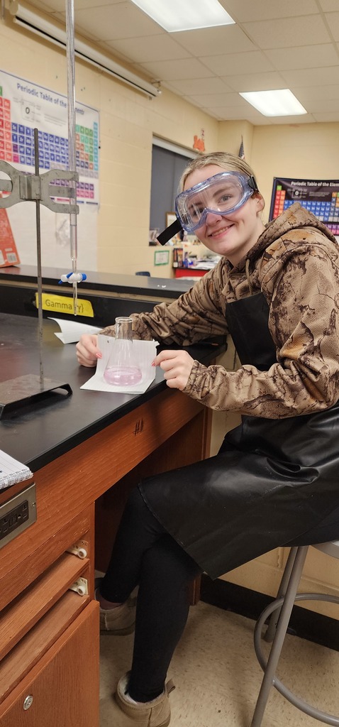 Before the snow days hit, Ms. Crow’s AP Chemistry class was busy in the lab!   Ms. Crow’s AP Chemistry students practiced acid-base titrations last Friday, and the goal was a very specific pale pink.  Hot pink is gorgeous… but it means you missed the endpoint! 
