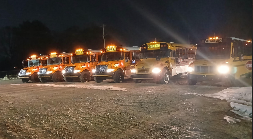 Before sunrise today…  After a week away from school, our buses were lined up and ready to welcome students back. Thank you to our amazing drivers for showing up early and getting our Warriors safely on the road again! ❤️🤍
